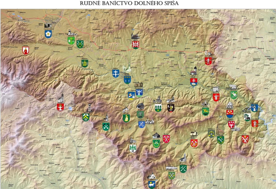 Mapa - Rudné baníctvo dolného Spiša