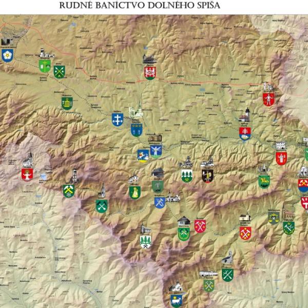 Mapa - Rudné baníctvo dolného Spiša